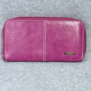 Rosetti Womens Wallet 7.25"x4" Solid Pink Faux Leather Zip-Around Compartments